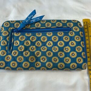 Vera Bradley Blue and Yellow Patterned Wallet